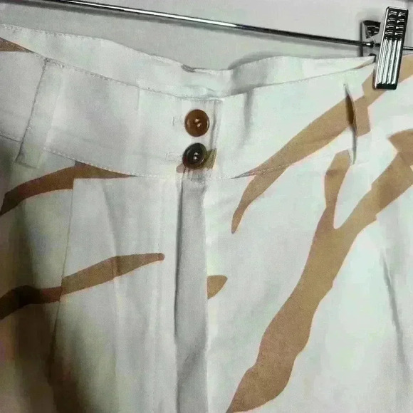 Raquette women's brown zebra print pants wide leg tailored pants size small - Picture 6 of 10